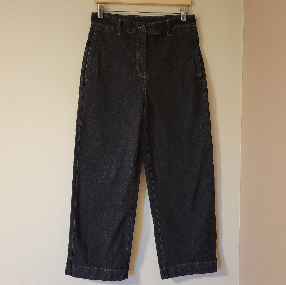 Poetry Wide Barrel Leg Black Denim High Waisted Jeans Size US 8 / 29